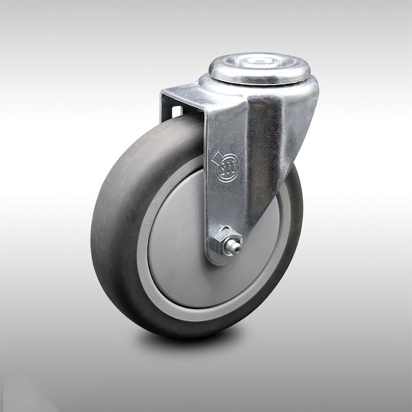 5 Inch SS Thermoplastic Rubber Wheel Swivel Bolt Hole Caster